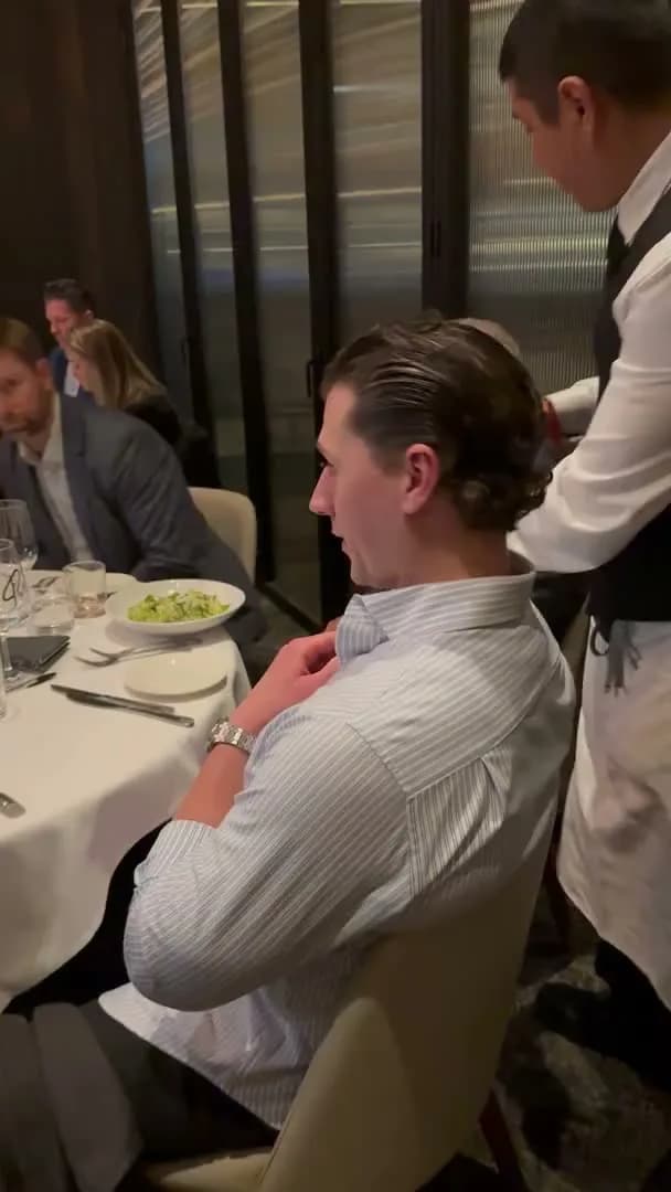 A guest being served at the table